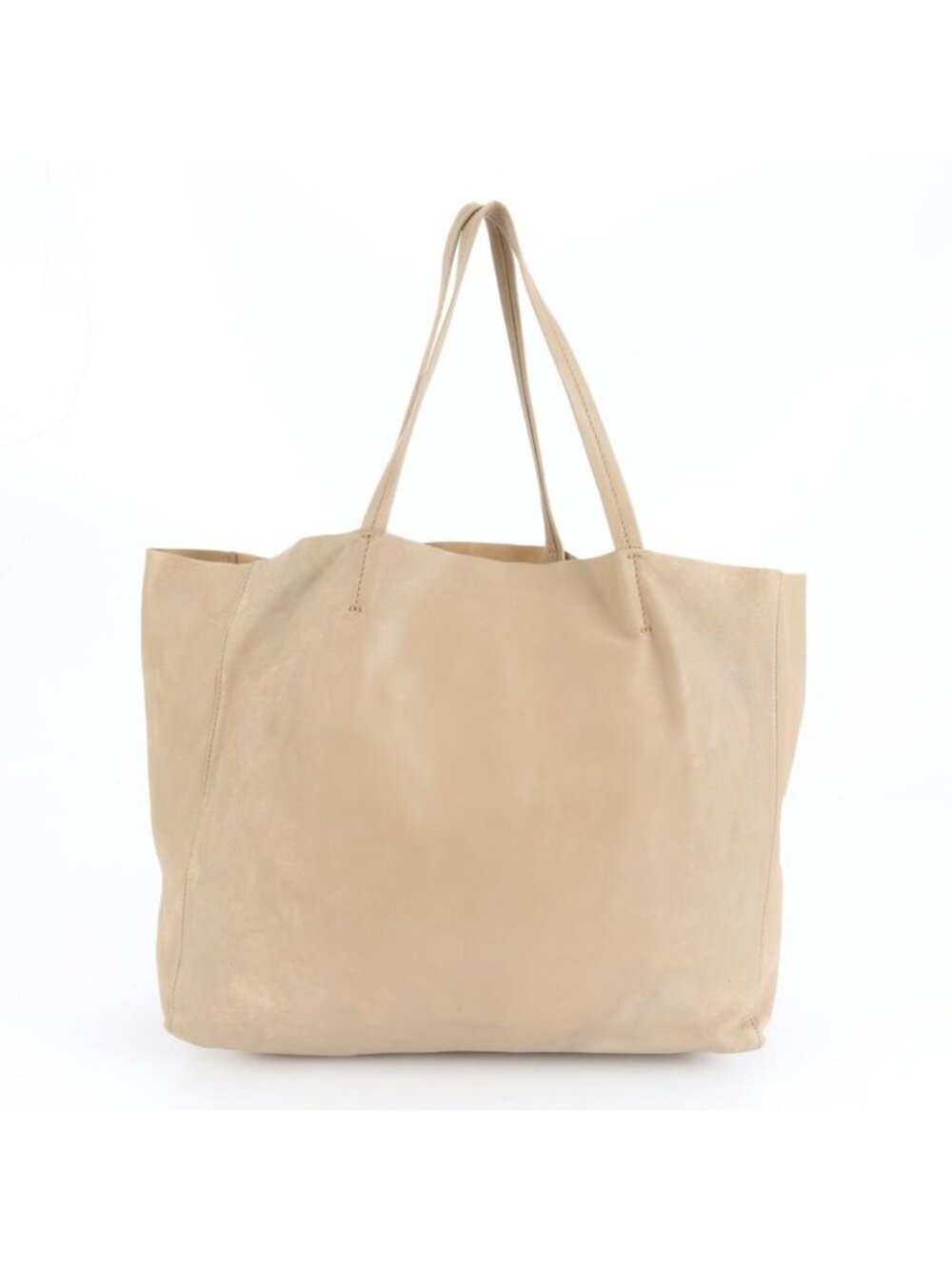 ★SOLD★ Celine Horizontal Cabas Leather Tote Beige Shoulder Hand Cem - Picture 3 of 9
